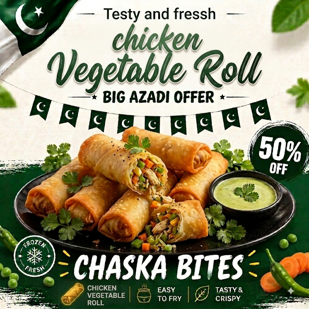 Premium Chicken Vegetable Rolls – 6 Pieces | ChASKA Bites