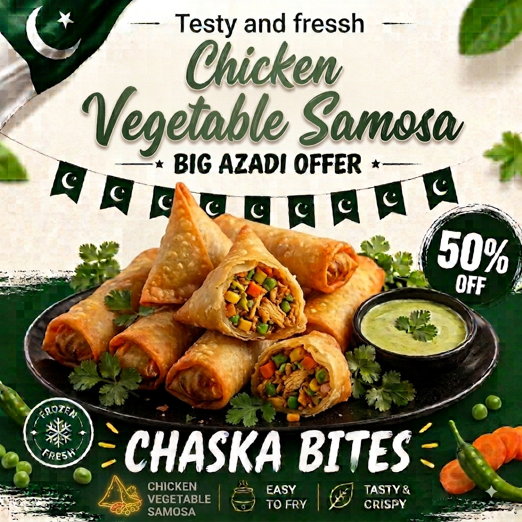 Premium Chicken Vegetable Frozen Samosas – 6 Pieces | ChASKA Bites