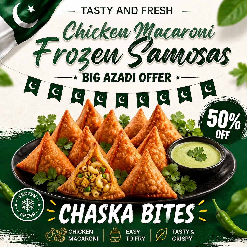 Premium Chicken Macaroni Frozen Samosas – 6 Pieces | ChASKA Bites