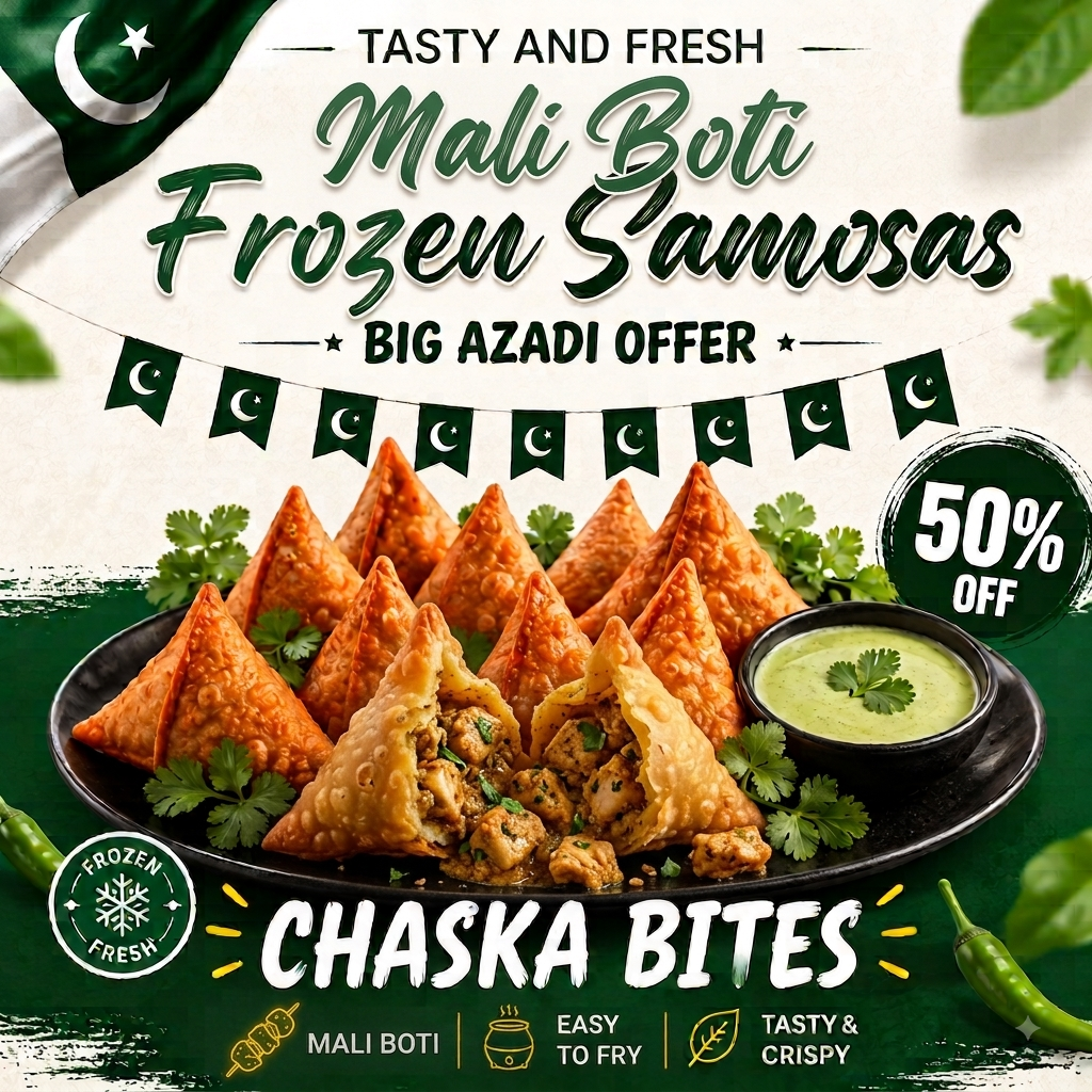 Premium Malai Boti Frozen Samosas – 6 Pieces | ChASKA Bites