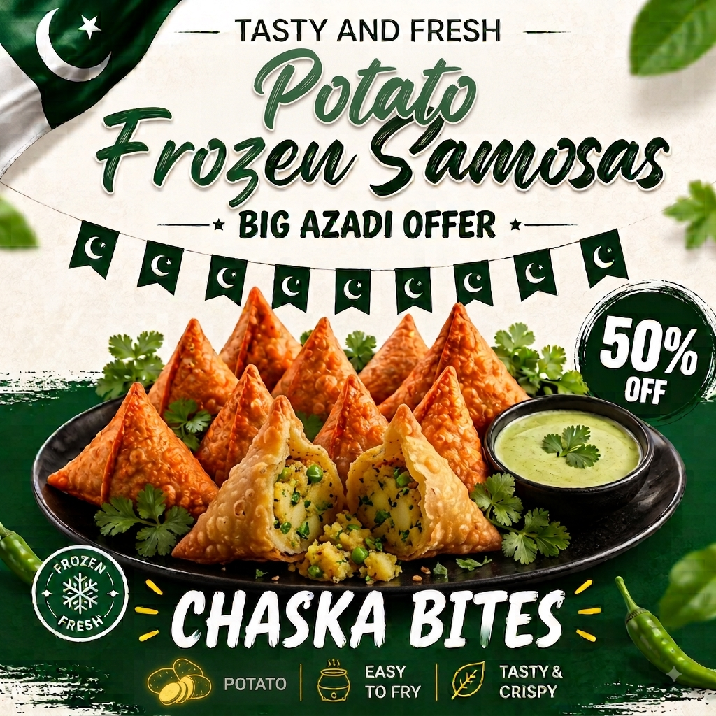 Premium Potato Frozen Samosas – 6 Pieces | ChASKA Bites