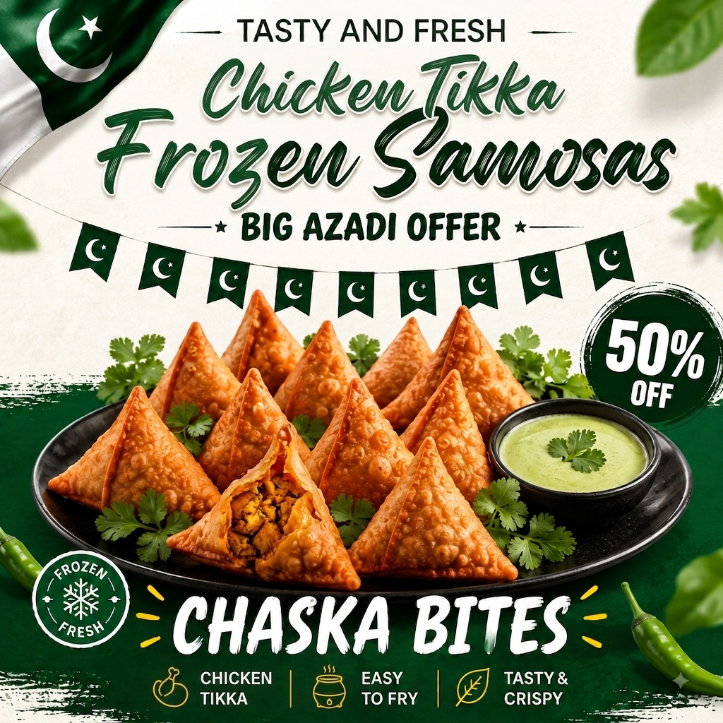 Premium Chicken Tikka Frozen Samosas – 6 Pieces | ChASKA Bites